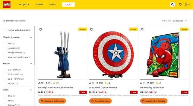 sconti e offerte lego fine luglio