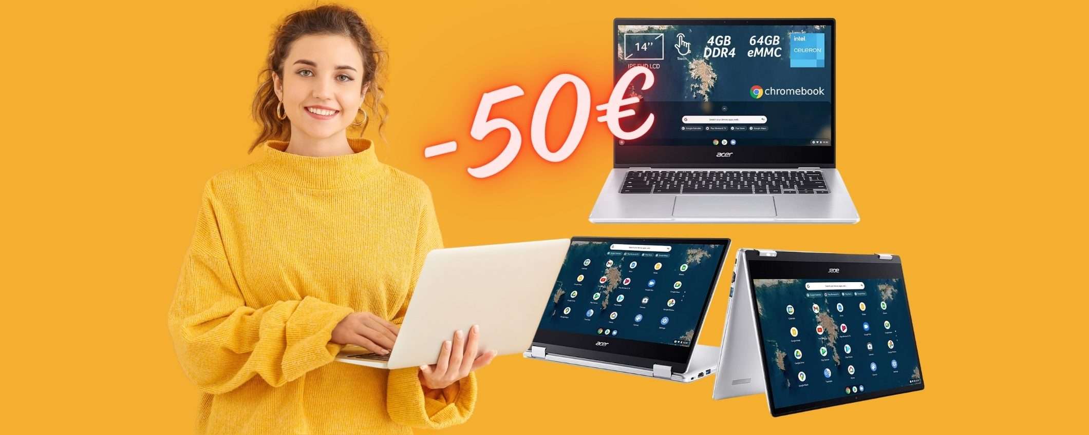 SCONTO di 50€ su Acer Chromebook con display da 14