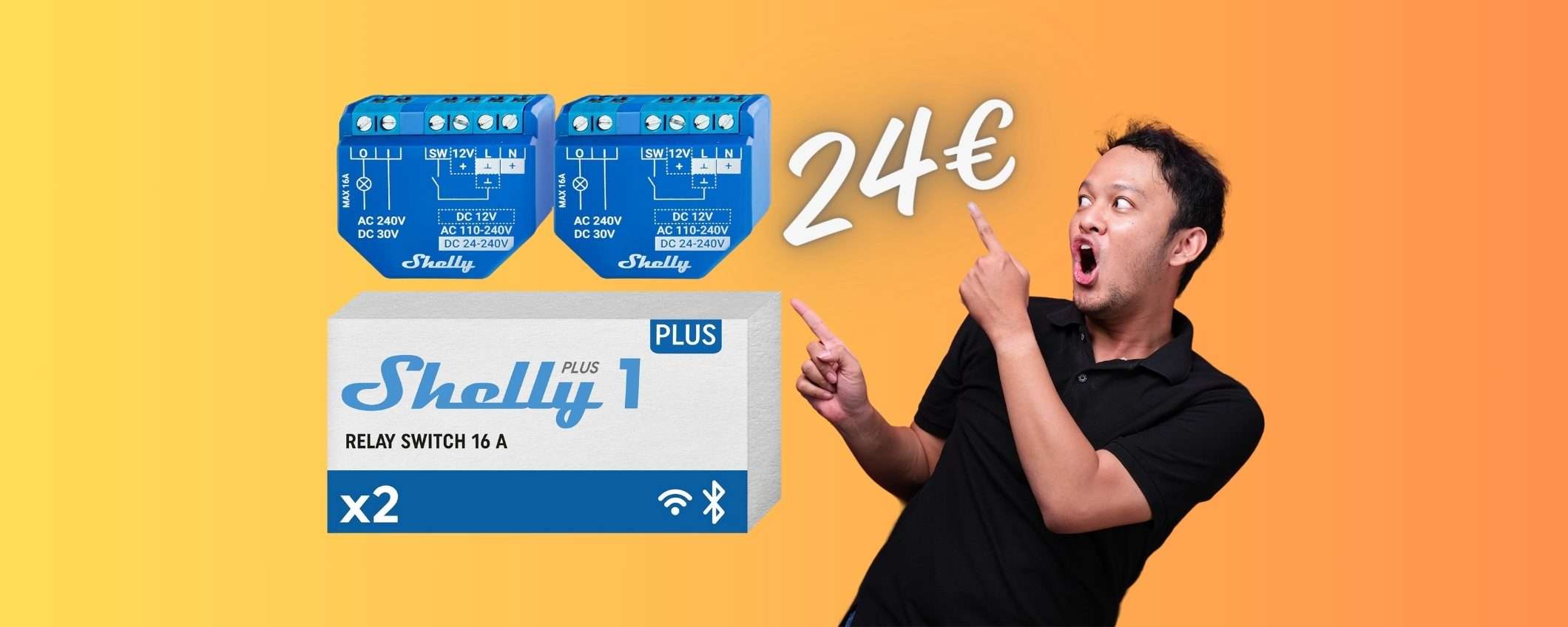 Shelly Plus 1 (2 Pezzi): il relè smart più acquistato su Amazon a soli 24€