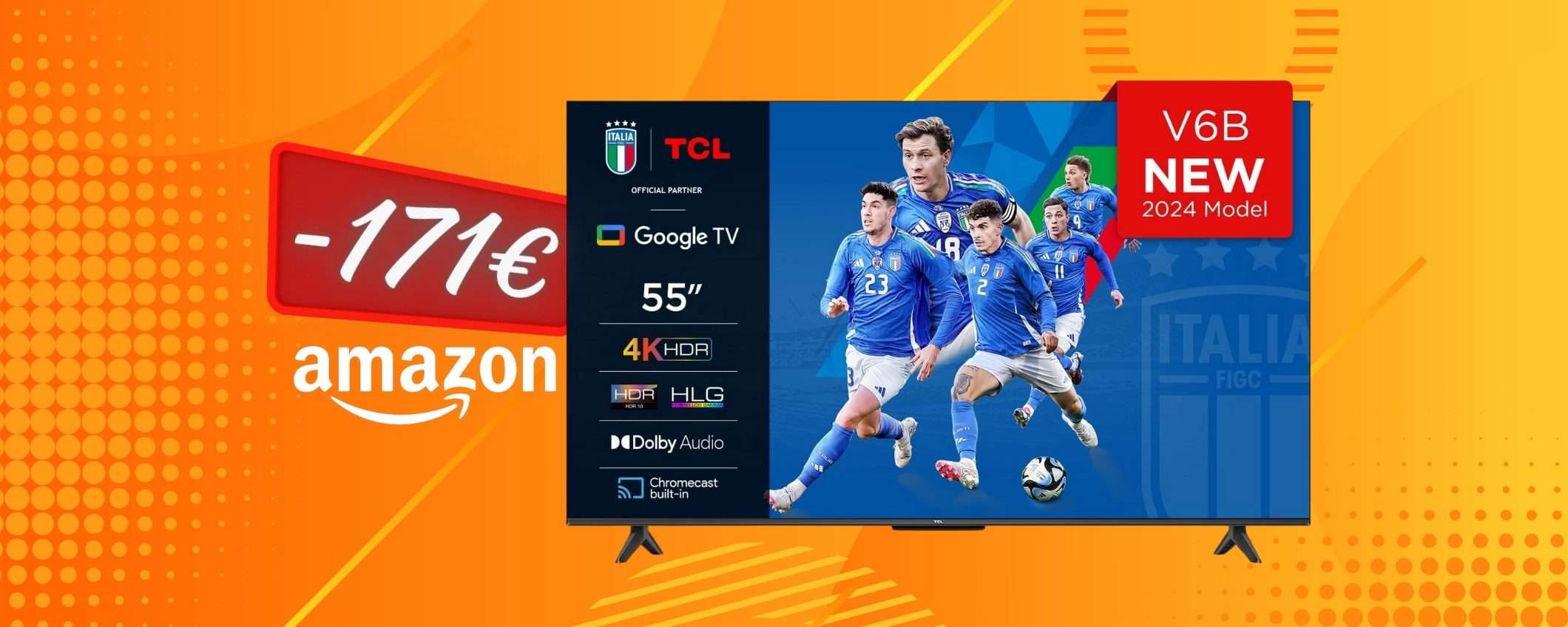 Smart TV TCL da 55 pollici al MINIMO STORICO su Amazon (-34%)