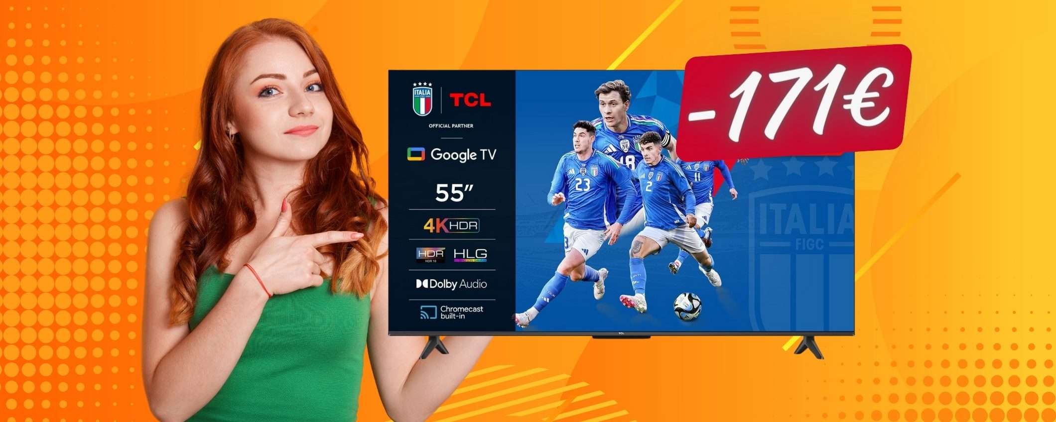 Smart TV TCL UHD 4K da 55 pollici a PREZZO MAI VISTO (-171€)