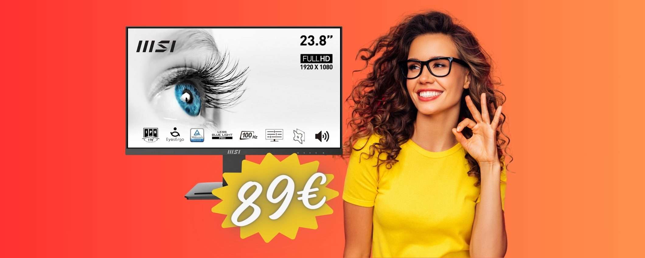 SOLO 89€ per il monitor MSI Pro FHD da 24 pollici: BOMBA Amazon