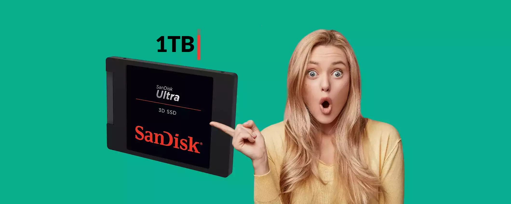 SSD SanDisk 1TB, vero portento: oggi costa ancora meno (-13%)