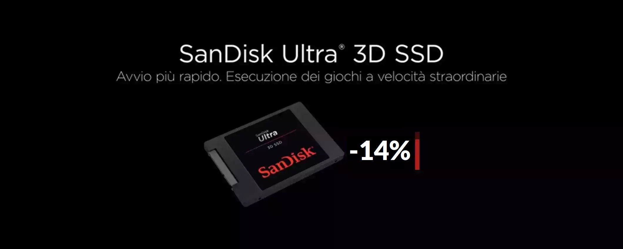 SSD SanDisk 2TB oggi a meno di 200€: RESISTENTE e VELOCE