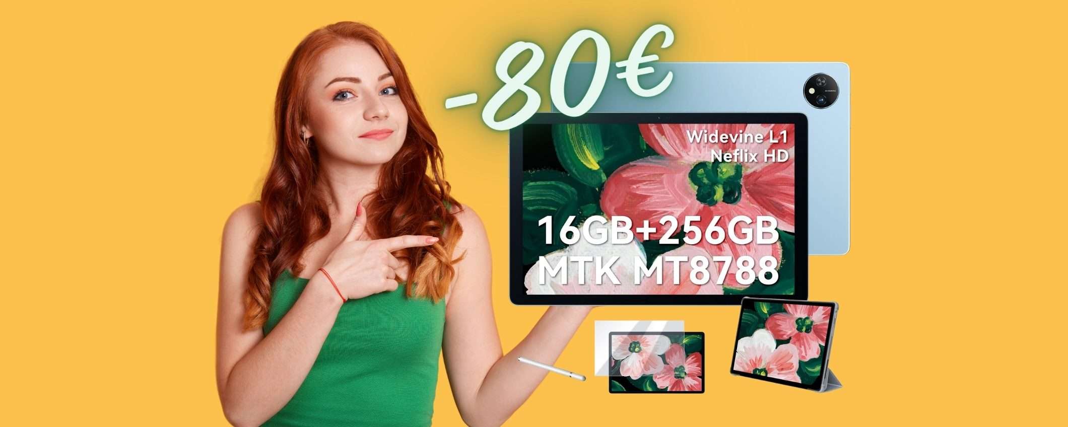 Tablet Android da 10 pollici e 256GB con un RISPARMIO di 80€