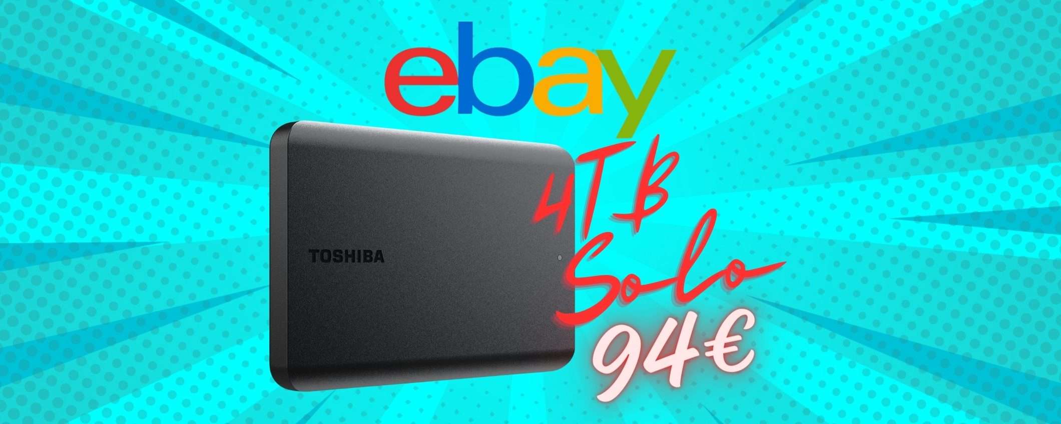 Toshiba Canvio Basics: l'Hard Disk da 4TB a PREZZO SCONVOLGENTE (94€)