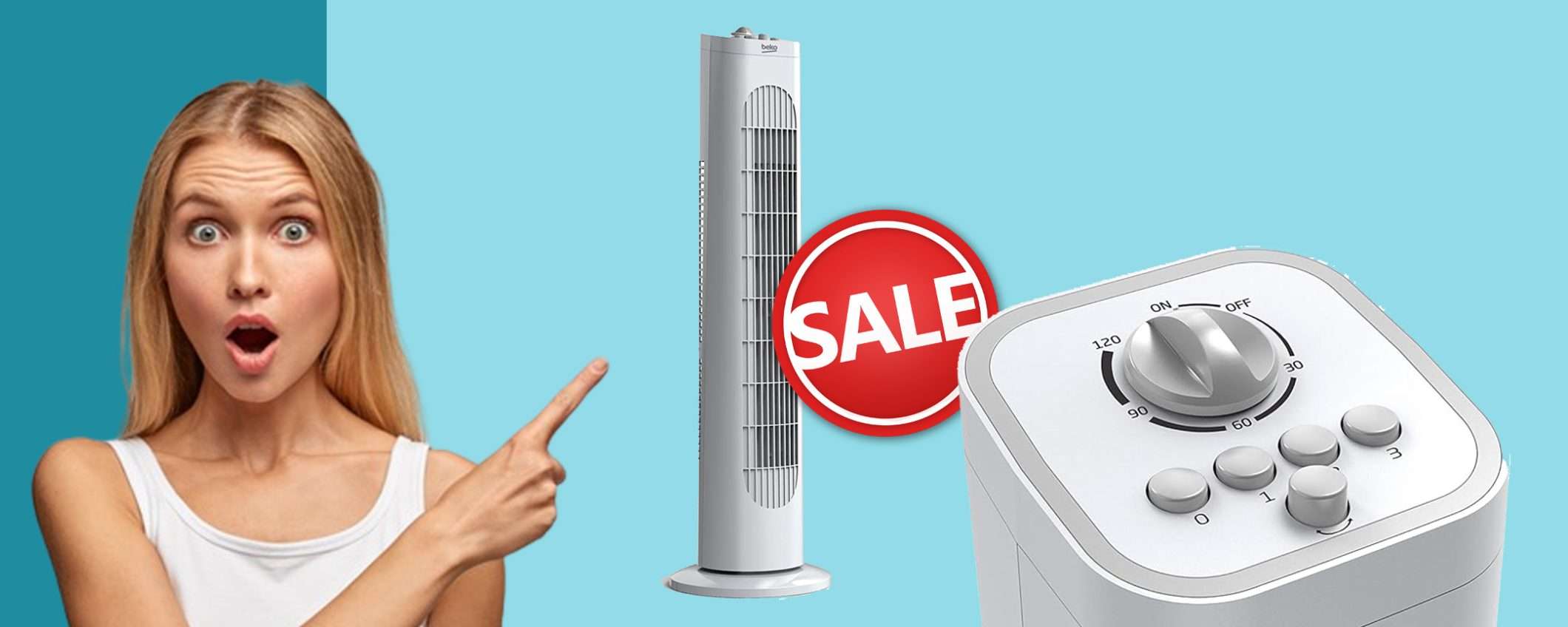 Ventilatore a torre Beko a 3 velocità in offerta TOP: sconto del 34%