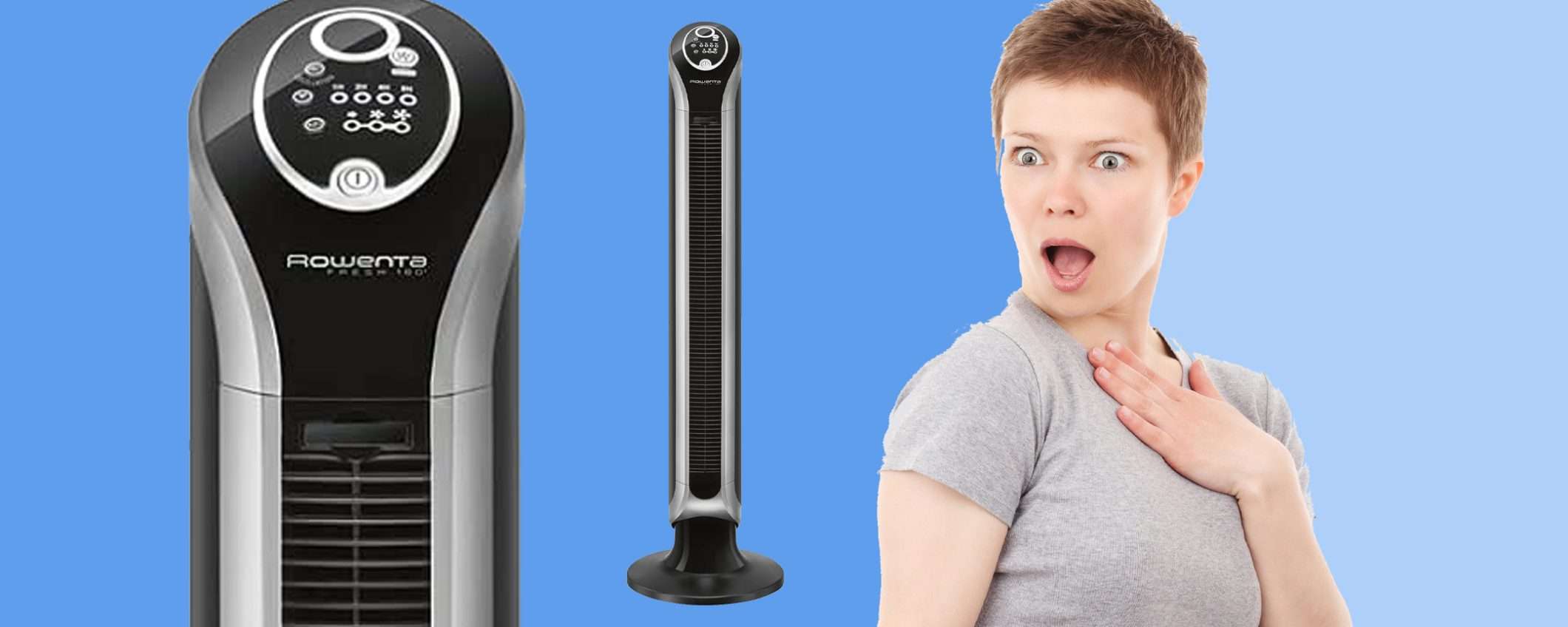 Ventilatore a torre Rowenta a 3 velocità: sconto FOLLE del 39%