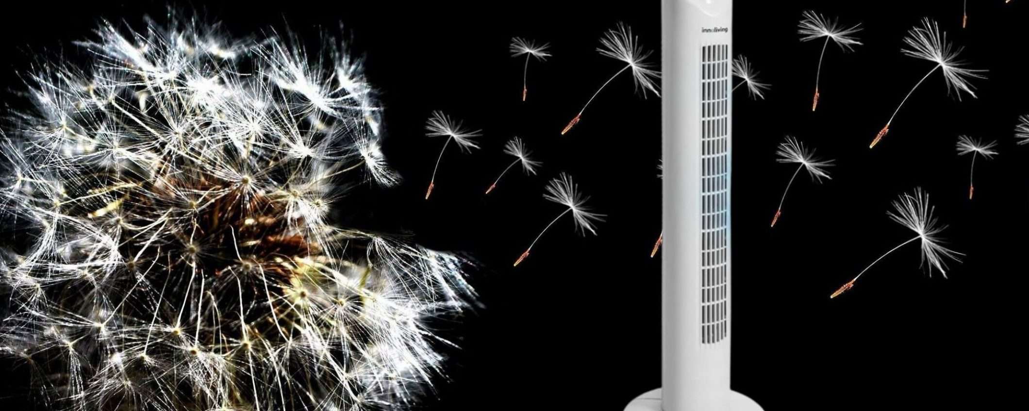 Ventilatore a torre a 29€: ultra SLIM, ultra POTENTE, ultra scontato (Amazon)