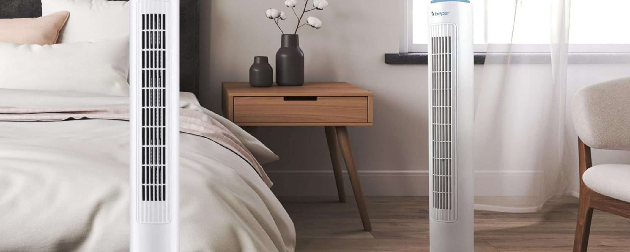 Ventilatore a torre di design a 29€: combatti il caldo con la sua POTENZA