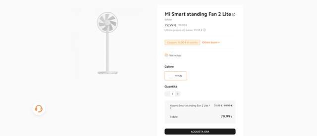 ventilatore smart xiaomi 79 euro