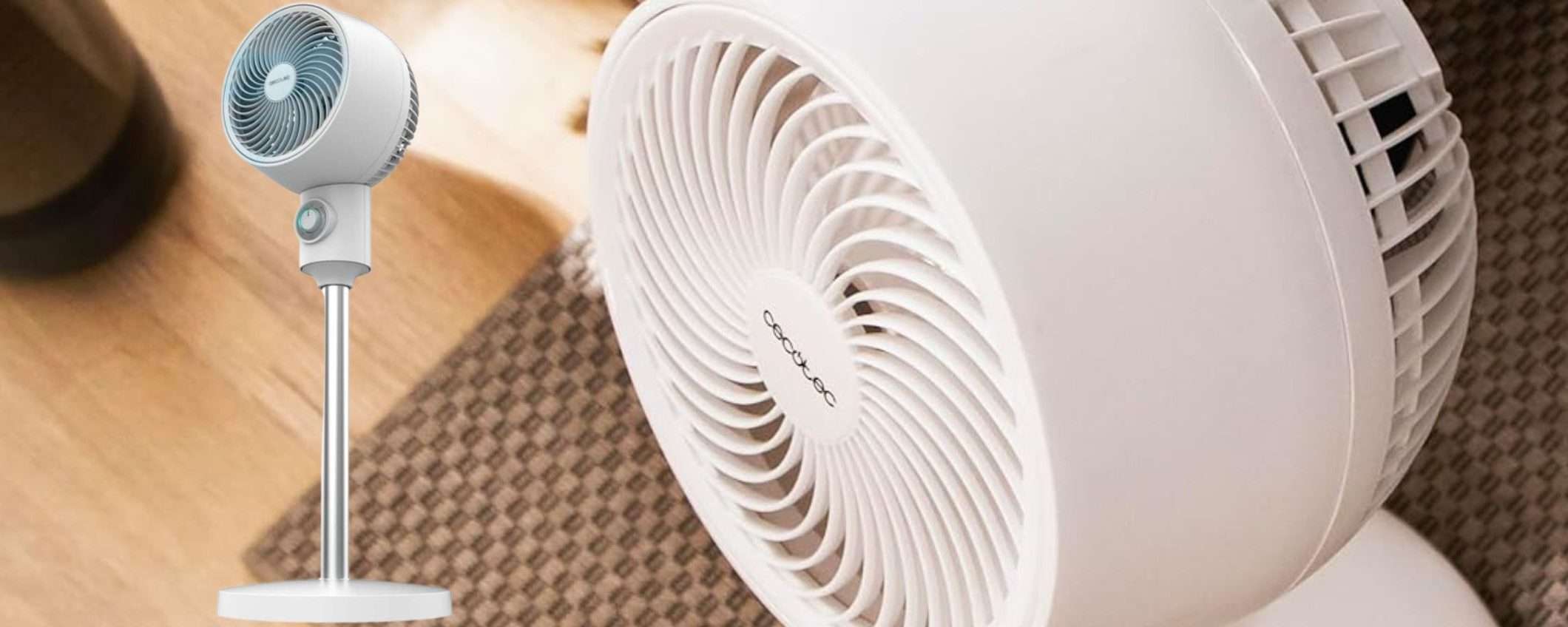 Ventilatore a piantana di design a 34€ su Amazon: POTENTISSIMO e silenzioso