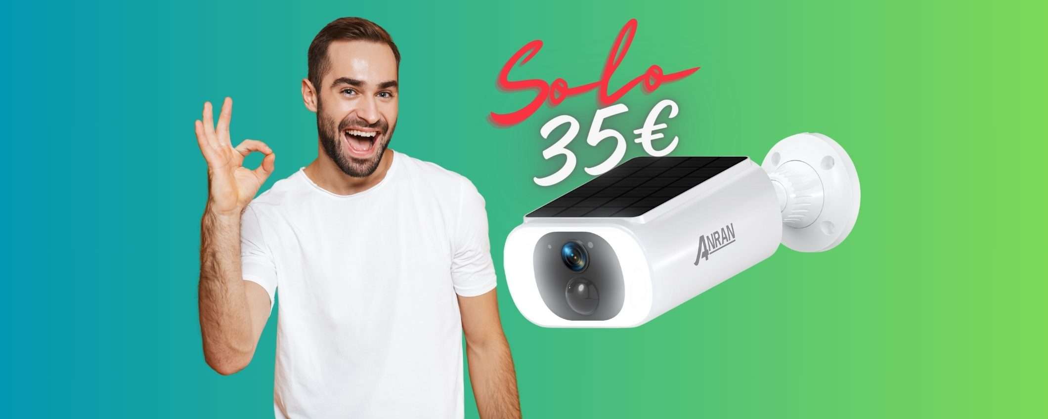 Videocamera di sorveglianza WiFi con pannello solare tua a SOLI 35€