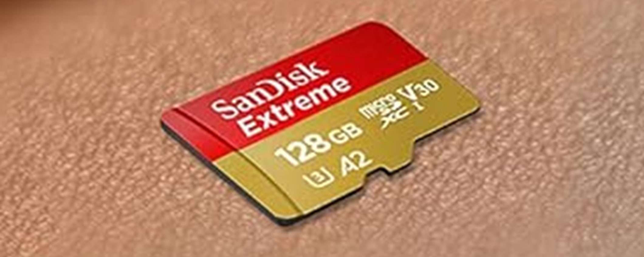 MicroSD SanDisk Extreme da 128GB scontata del 53% con adattatore SD e RescuePro Deluxe