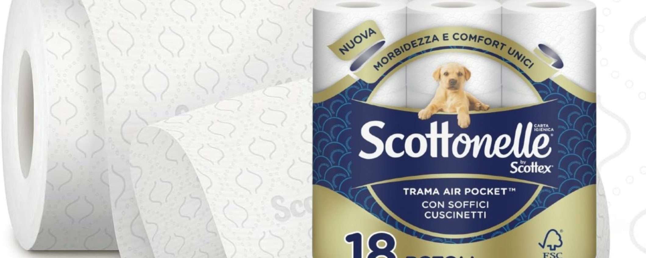 Scottonelle promo SHOCK su Amazon: 18 rotoli di carta igienica PREMIUM a 6,09€