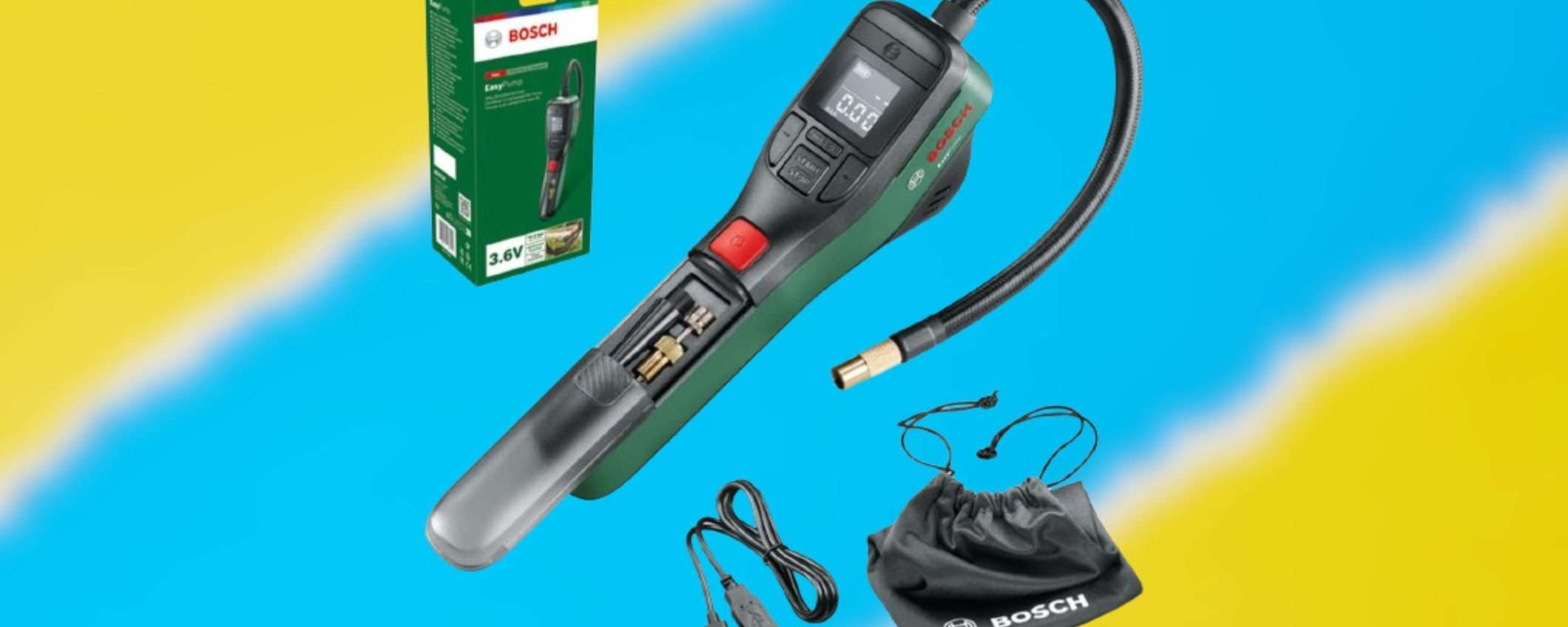 Bosch EasyPump: lo spettacolare compressore portatile a prezzo SBRICIOLATO