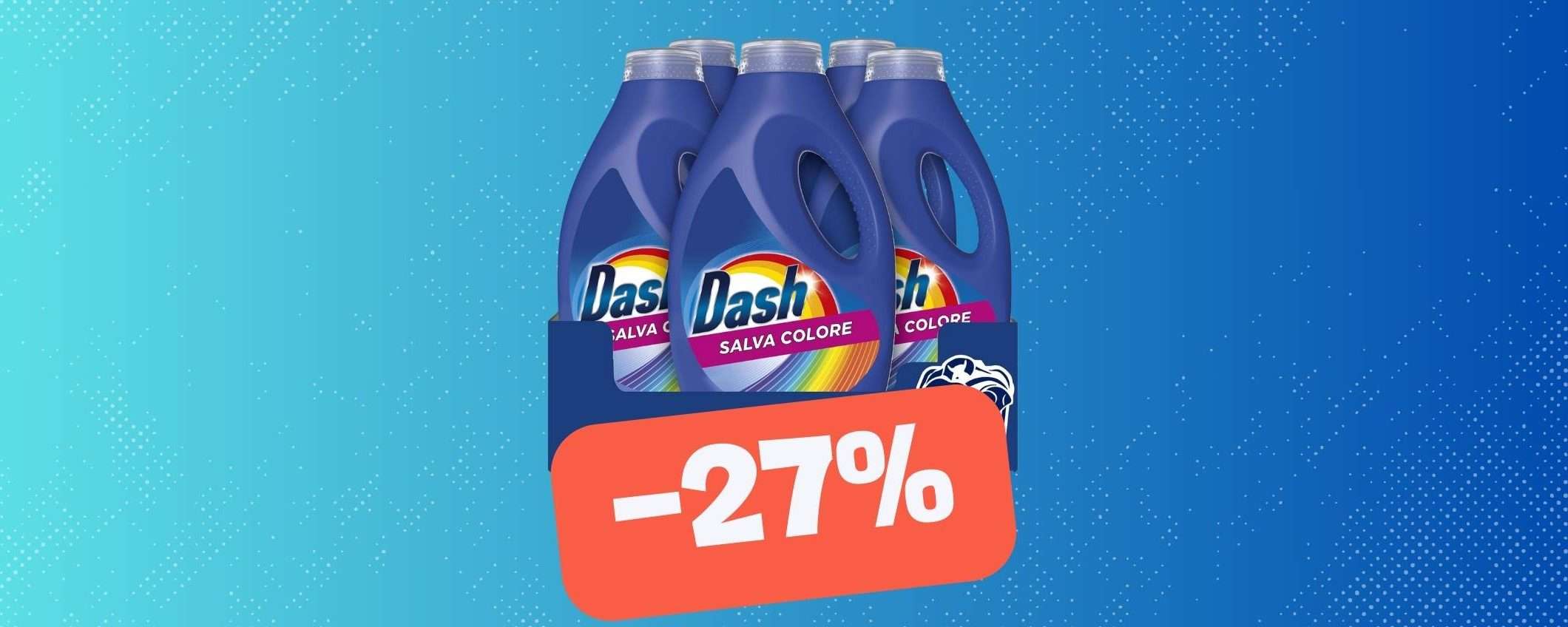 5 Dash detersivo liquido in sconto del 27%, solo per oggi