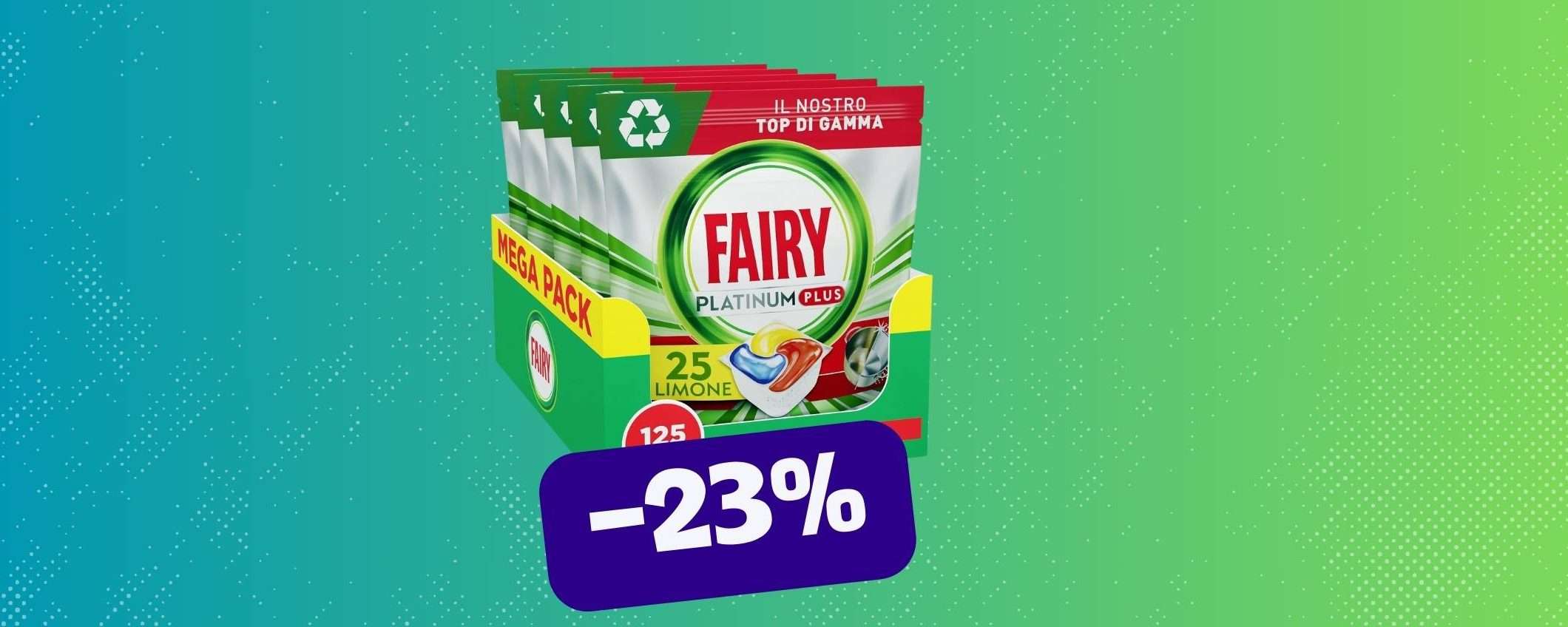 125 capsule di Fairy Platinum Plus in sconto del 23% su Amazon!