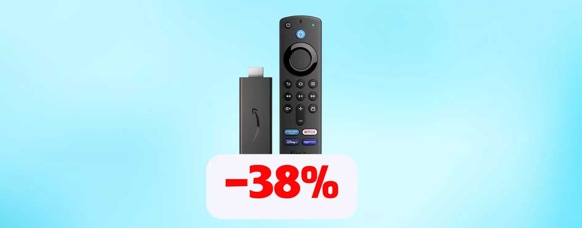 Hub per tutti i tuoi contenuti TV: Fire TV Stick in sconto del 38%