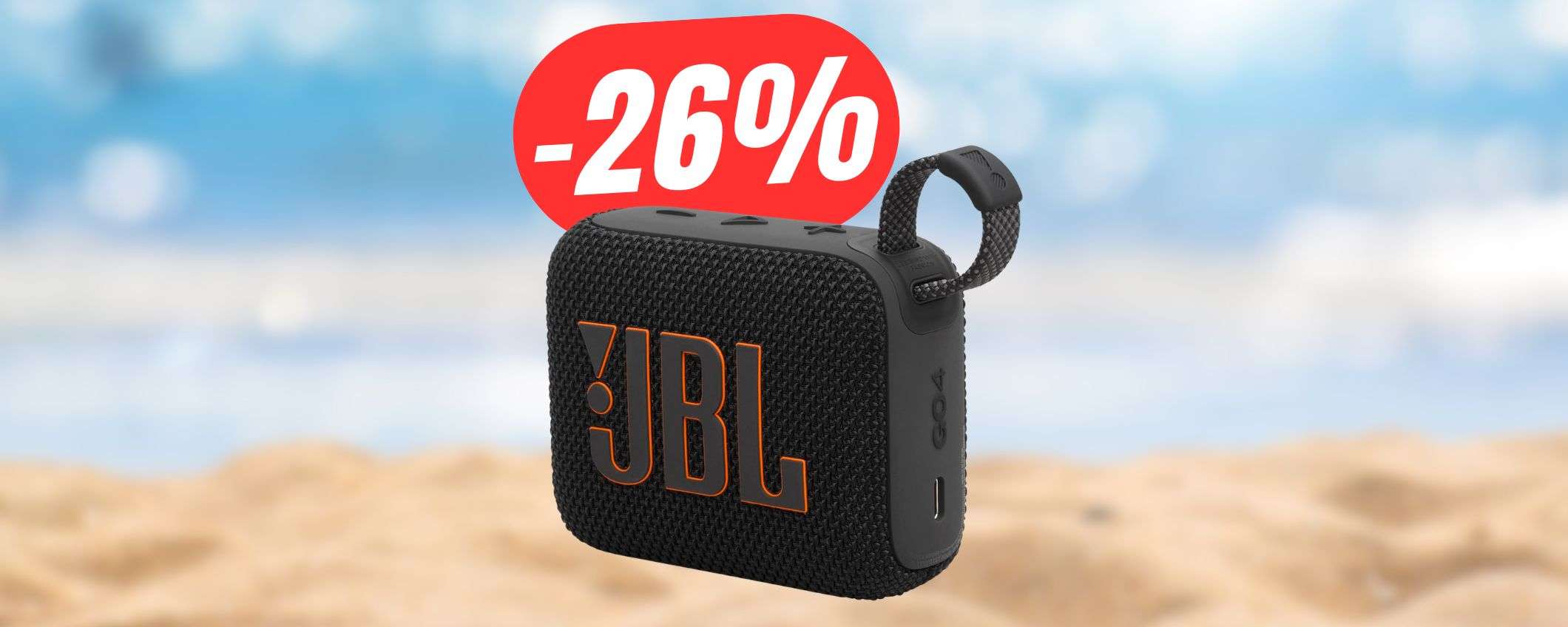 Porta la musica in spiaggia con la CASSA Bluetooth JBL scontatissima (26%!)