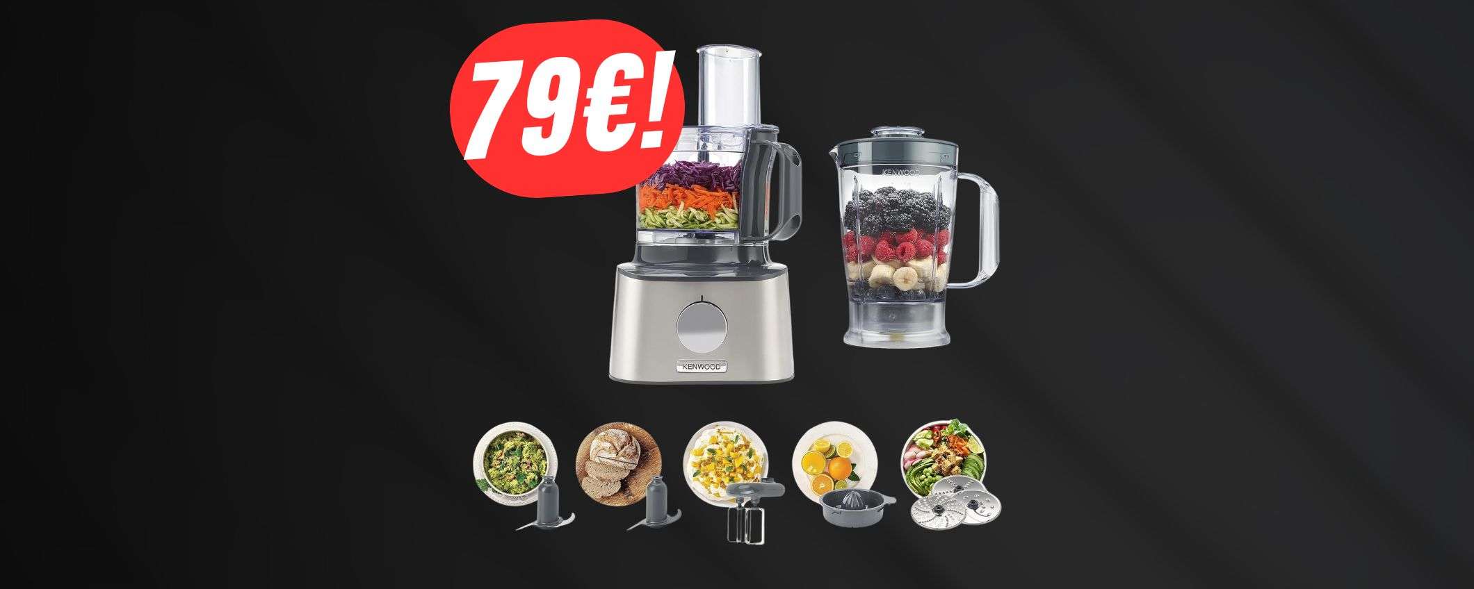 Robot da cucina KENWOOD a 79€: prezzo bomba su Amazon!