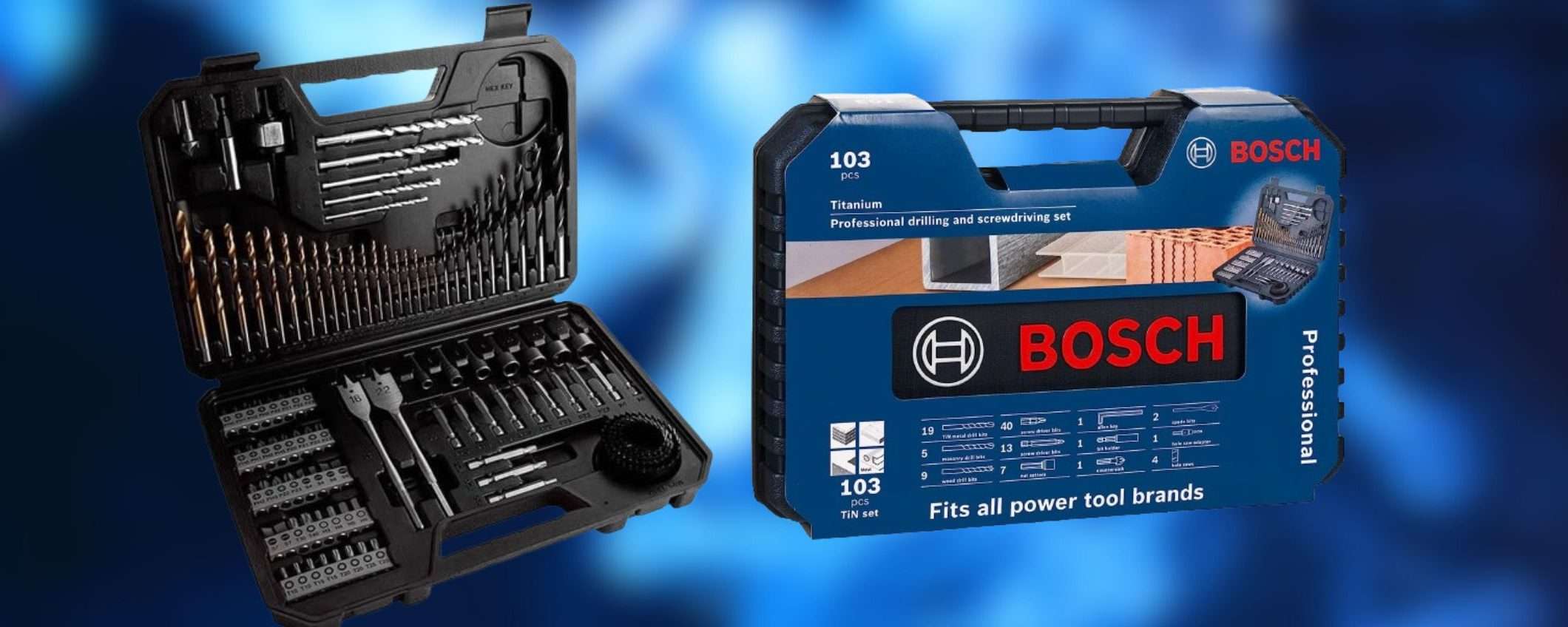 Bosch SVENDE FORTE su Amazon: kit 103 in 1 edizione Professional a 24,90€