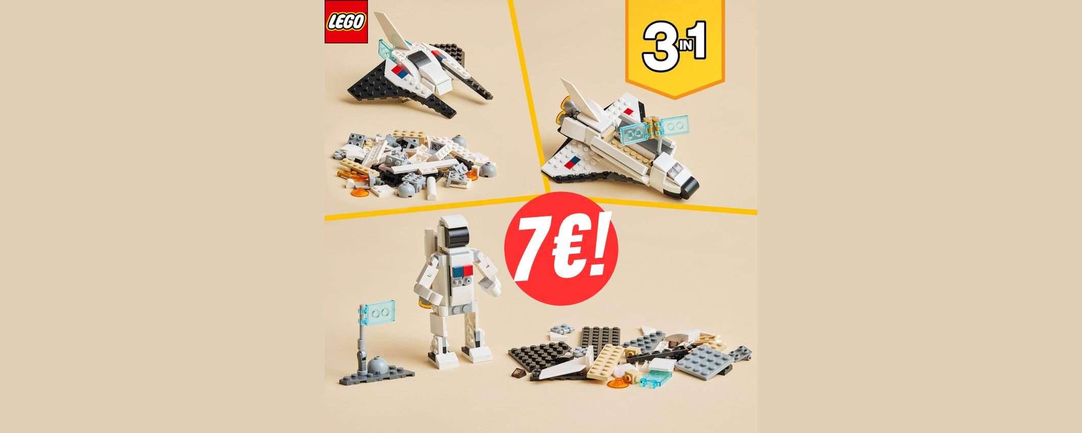 Questo set LEGO 3 in 1 ti farà viaggiare nello spazio con soli 7€!