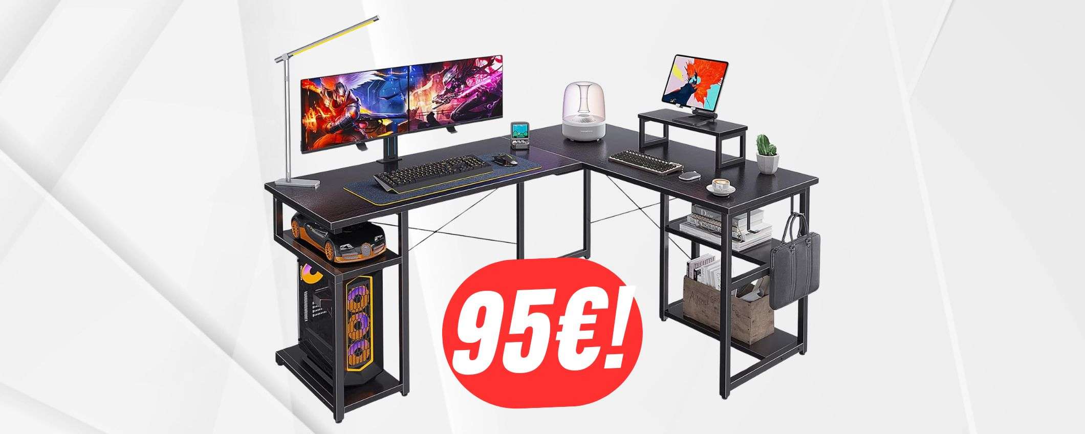 Questa incredibile SCRIVANIA ANGOLARE costa solo 95€ grazie allo sconto Amazon!