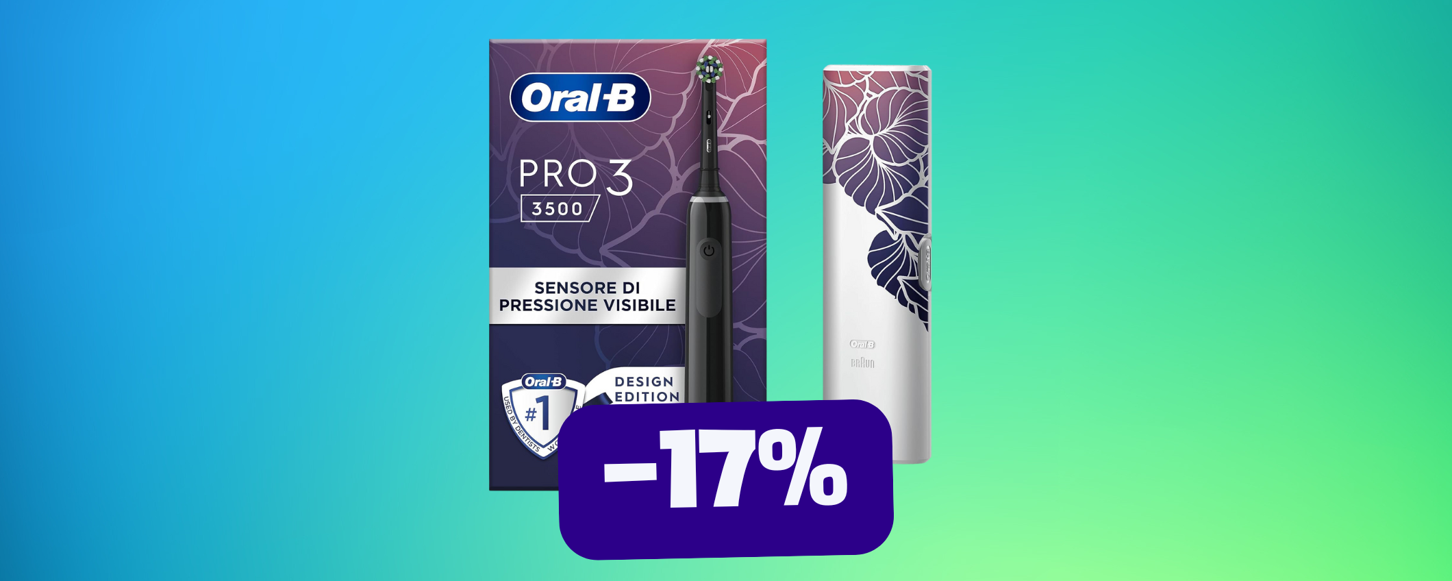 Spazzolino elettrico Oral-B Pro 3 3500, super sconto (-17%)