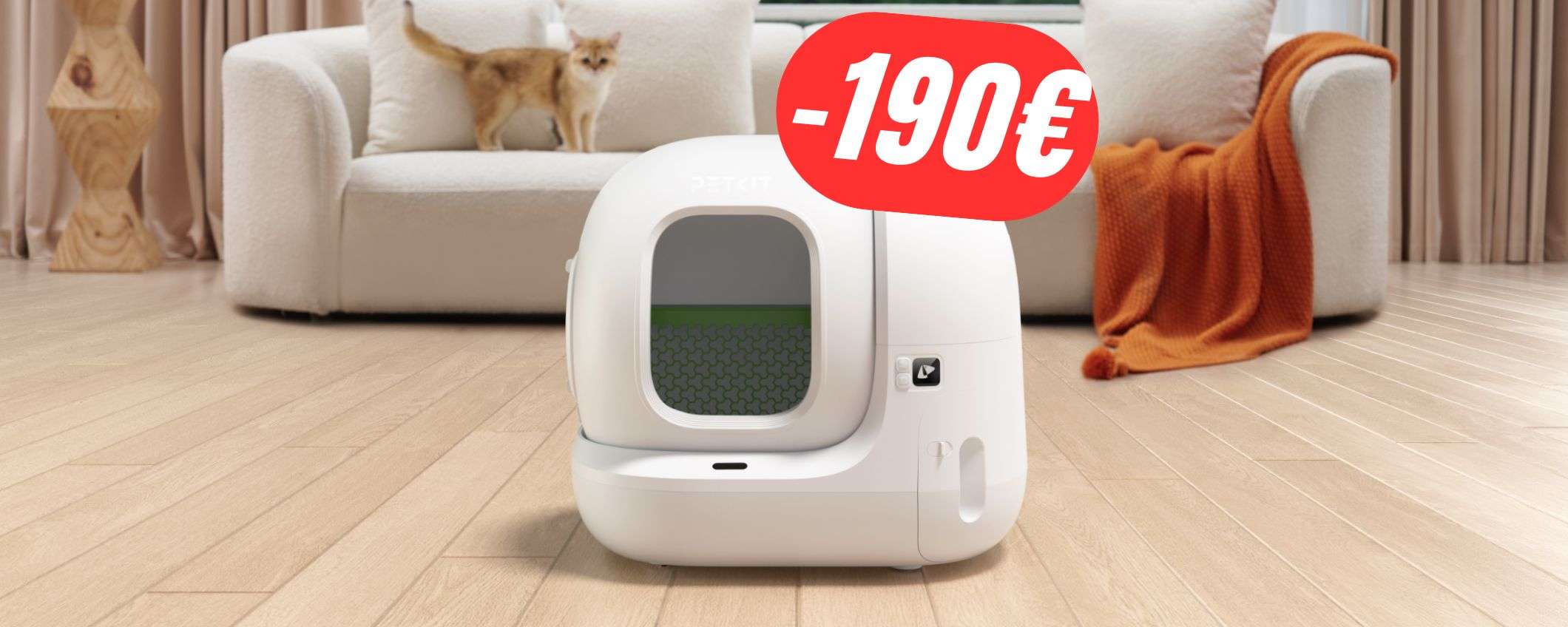 La MAXI LETTIERA che SI PULISCE SOLA crolla a 190€ in meno su Amazon!