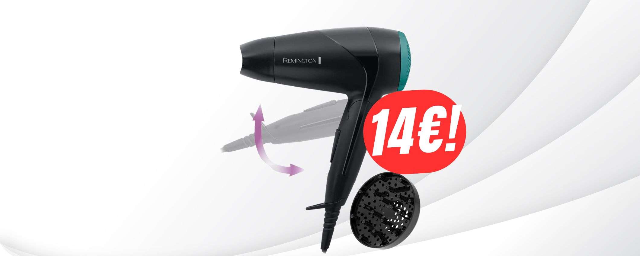 Asciugacapelli PIEGHEVOLE a 14€: pochissimi pezzi disponibili!