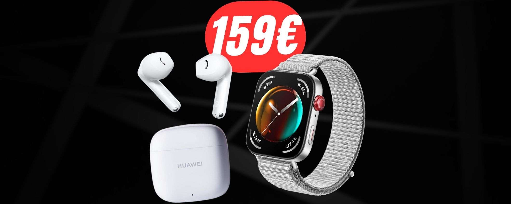 Huawei: SMARTWATCH + CUFFIE WIRELESS a 159€ su Amazon!