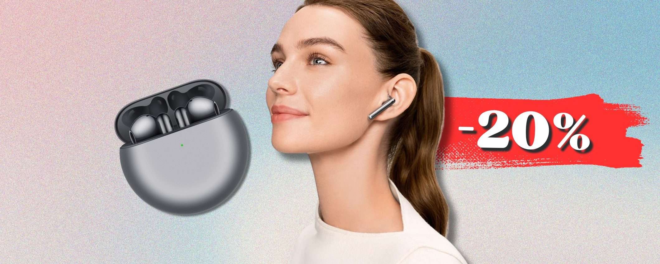 HUAWEI FreeBuds 4E, wearable AVANZATE per audio cristallino (-20%)