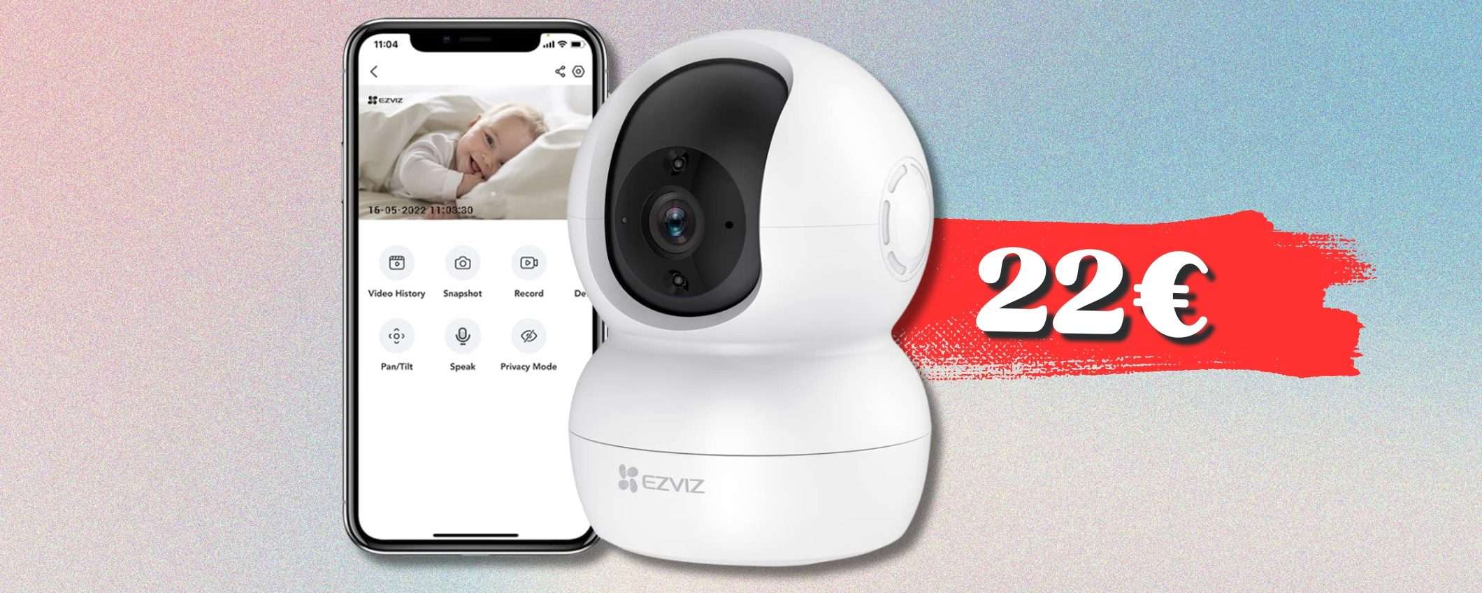 Ruota, vede, segnala: telecamera WiFi 1080p a 22€ pe sicurezza TOP