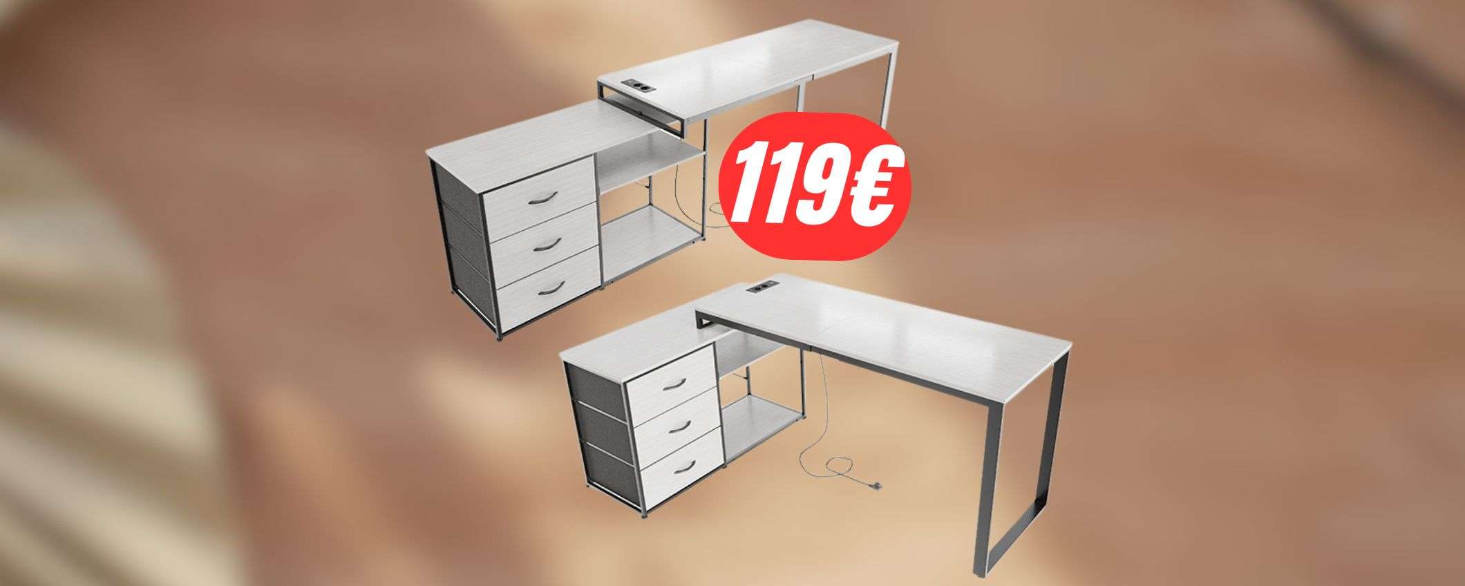 Questa SCRIVANIA ad angolo è MODULARE e costa solamente 119€ grazie al folle SCONTO!