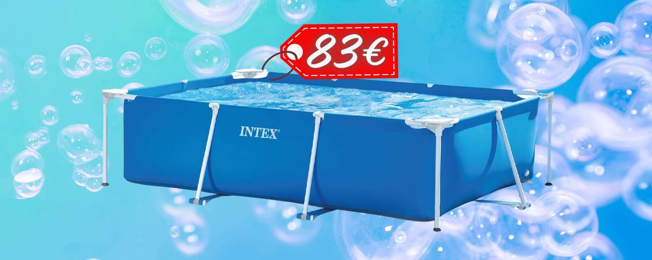 APPENA 83€ per questa piscina rettangolare 3x2 m da 75cm (Amazon)