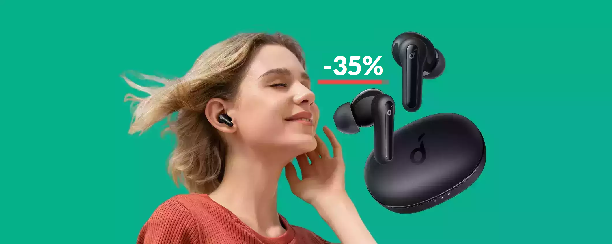 Auricolari Soundcore al MINIMO storico: durano oltre 1 giorno (25€)