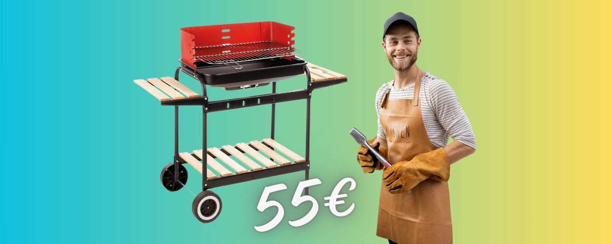 Barbecue con ruote a PREZZO MINI su eBay, solo 55€ con il codice segreto