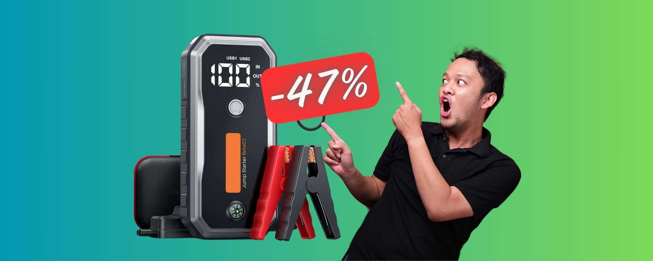 BATTERIA a TERRA? Stop all'incubo con questo Booster di avviamento (-47%)