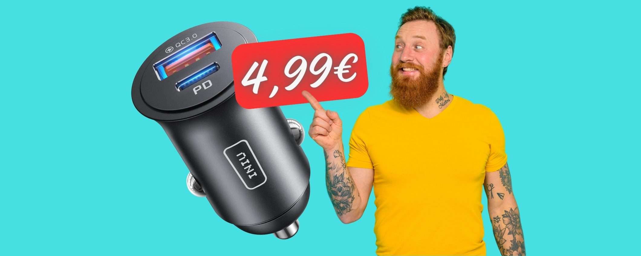 Caricatore USB per accendisigari auto a SOLI 4,99€: ROBA da MATTI