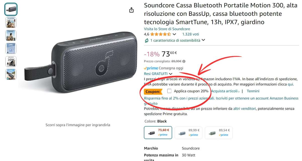 cassa-bluetooth-portatile-impermeabile-soundcore-doppio-sconto-31e-coupon