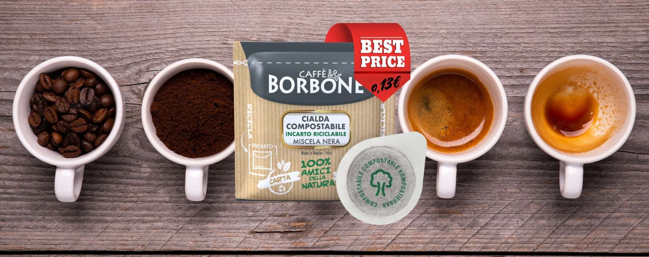 Cialde Caffè Borbone ESE a soli 0,13€ per unità