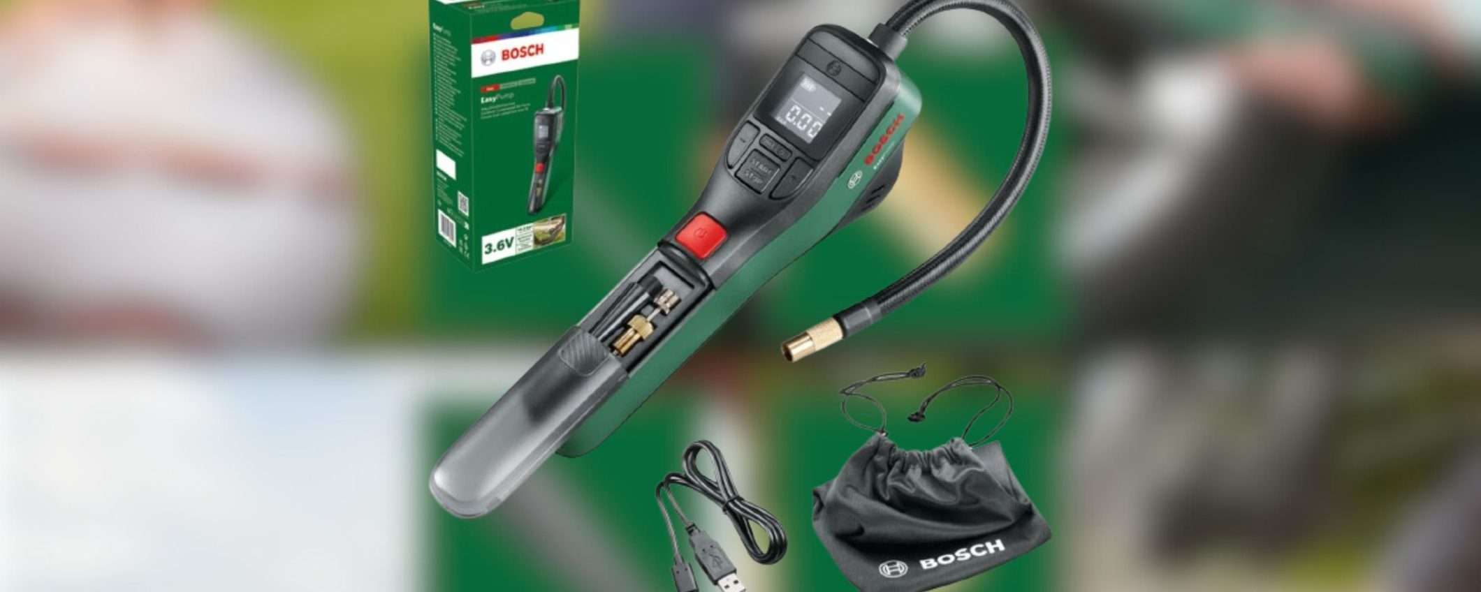 Bosch, la BOMBA: il mitico compressore portatile ricaricabile crolla di prezzo