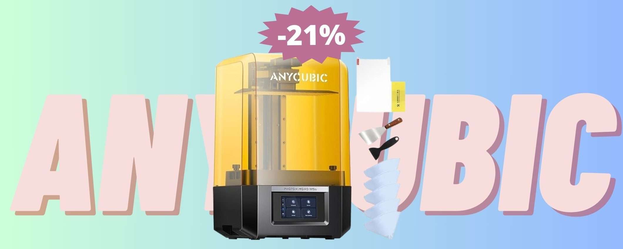 Stampante 3D Anycubic Photon Mono M5s: sconto ESCLUSIVO del 21%