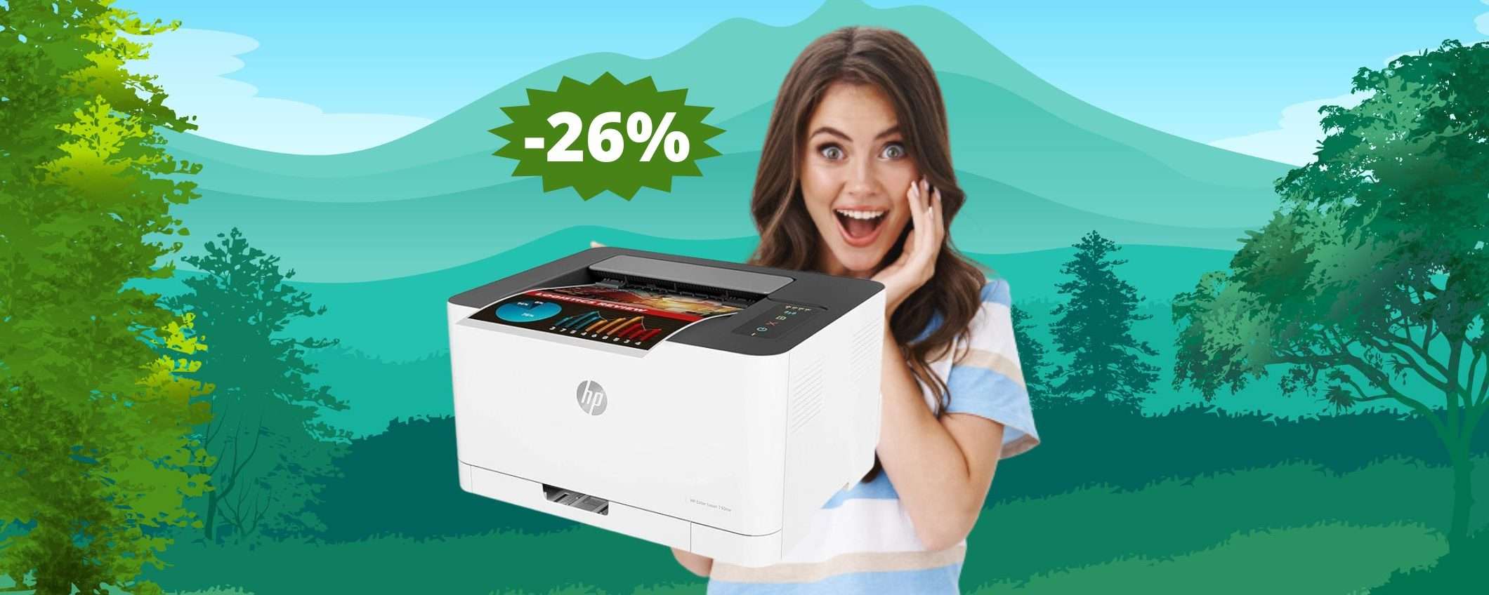 Stampante HP Color LaserJet 150nw: sconto IMPERDIBILE del 26%