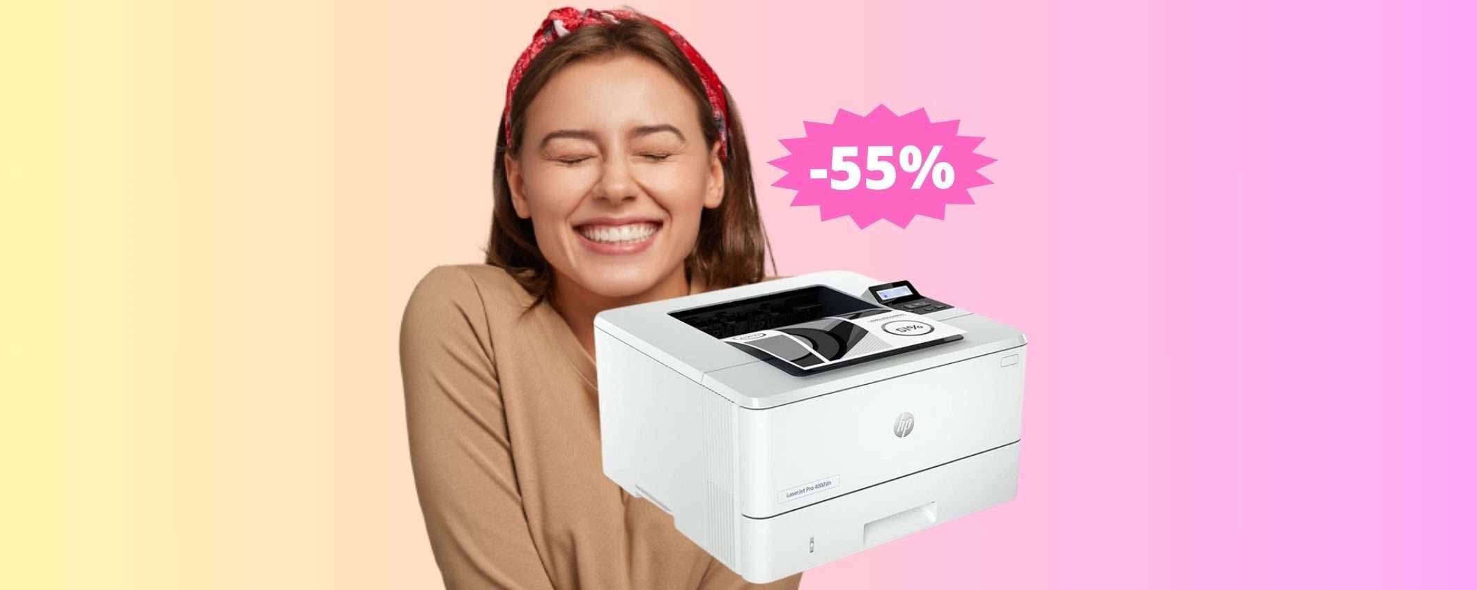 Stampante HP LaserJet Pro 4002dn: prezzo BOMBA su Amazon (-55%)