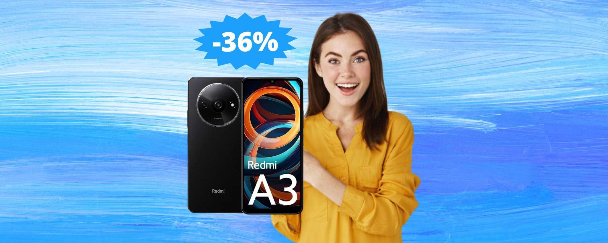 Xiaomi Redmi A3: IMBATTIBILE con questo sconto (-36%)