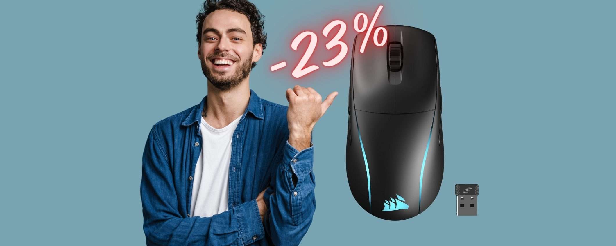 Corsair M75: il mouse wireless per veri GAMER in OFFERTA su Amazon al 23%