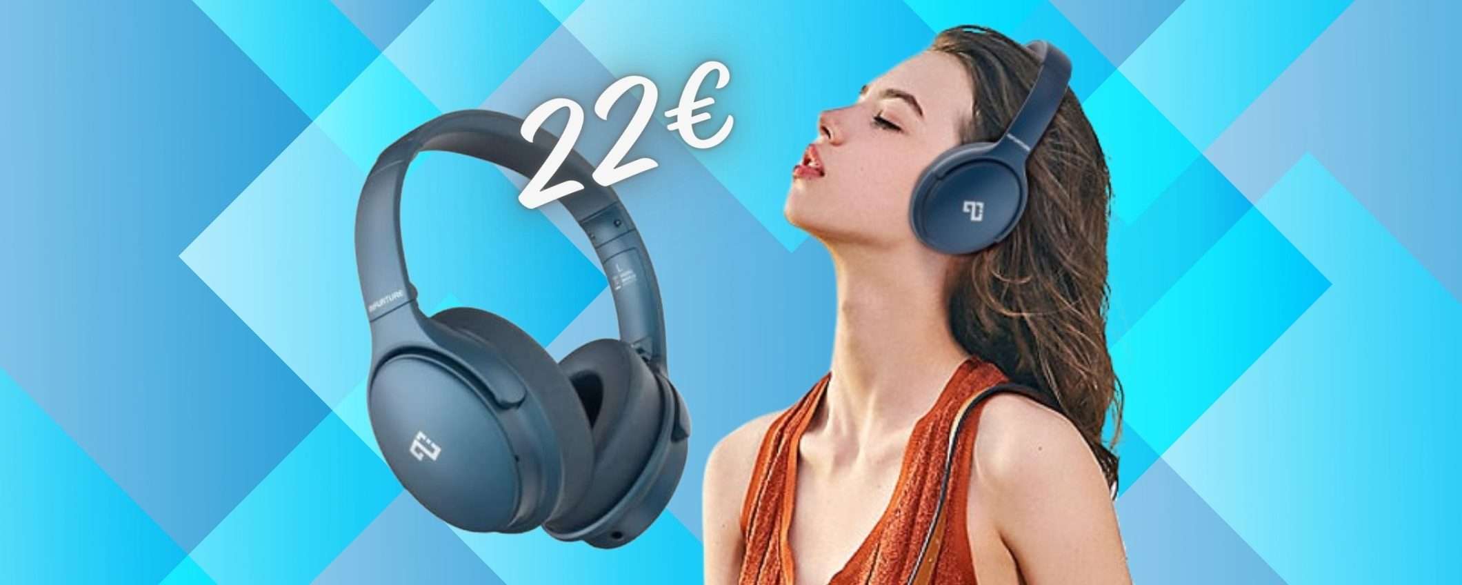 Cuffie wireless con cancellazione attiva del rumore a SOLI 22€ su Amazon