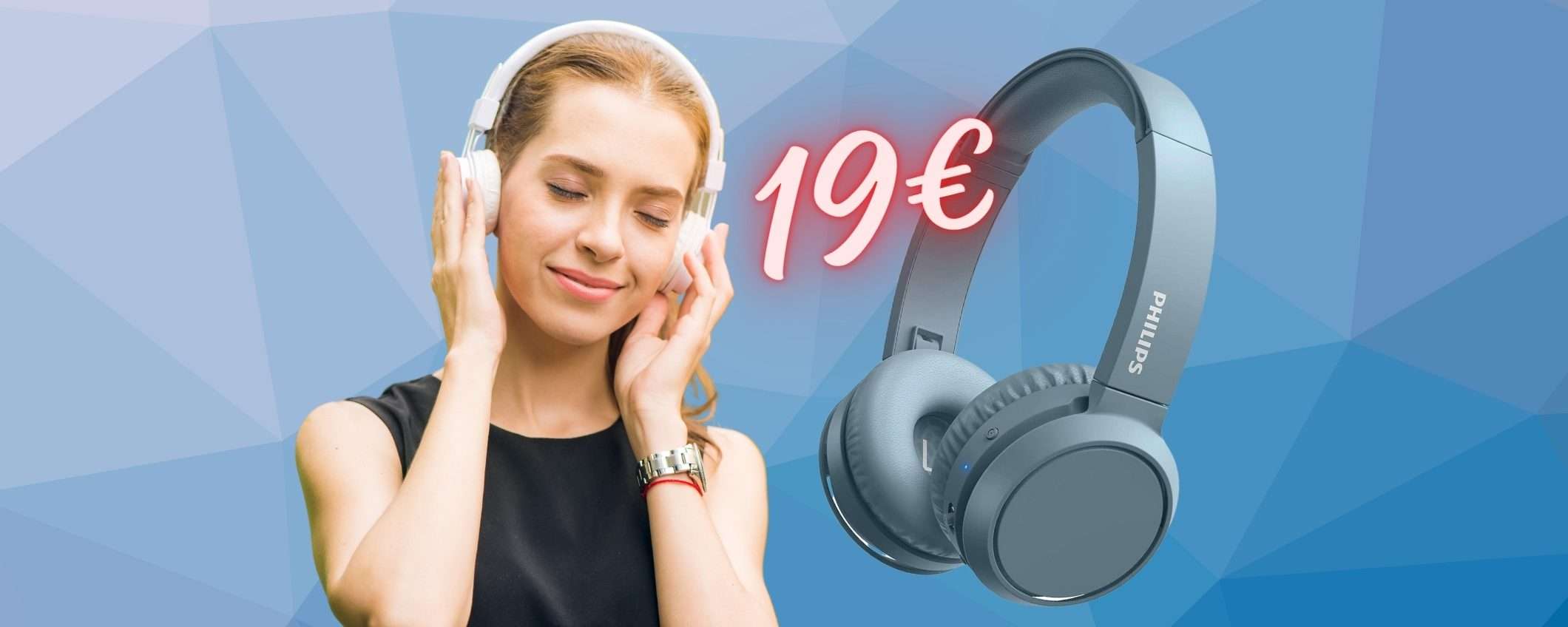 Le cuffie wireless PHILIPS sono in PROMO al 60%, BOMBA Amazon (19€)